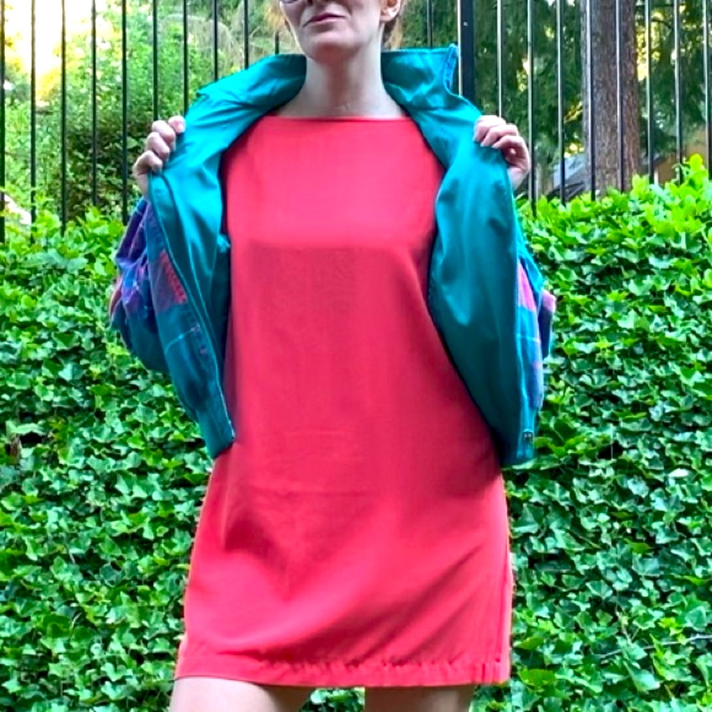 VTG 80’s Head Sportswear Reversible teal PLAID Bomber Jacket Sz M zip-up coat - Picture 5 of 14
